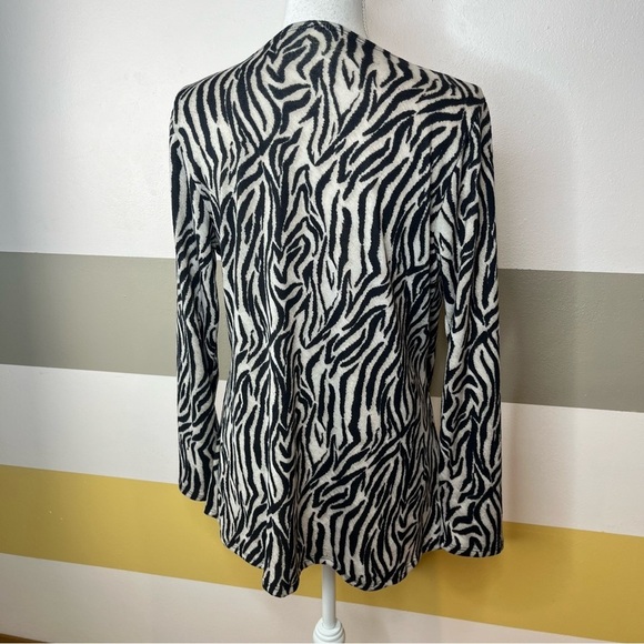 2/$25 Zoel Zebra Tiger Animal Print Business Office Casual Fly Away Cardigan M - Picture 5 of 11